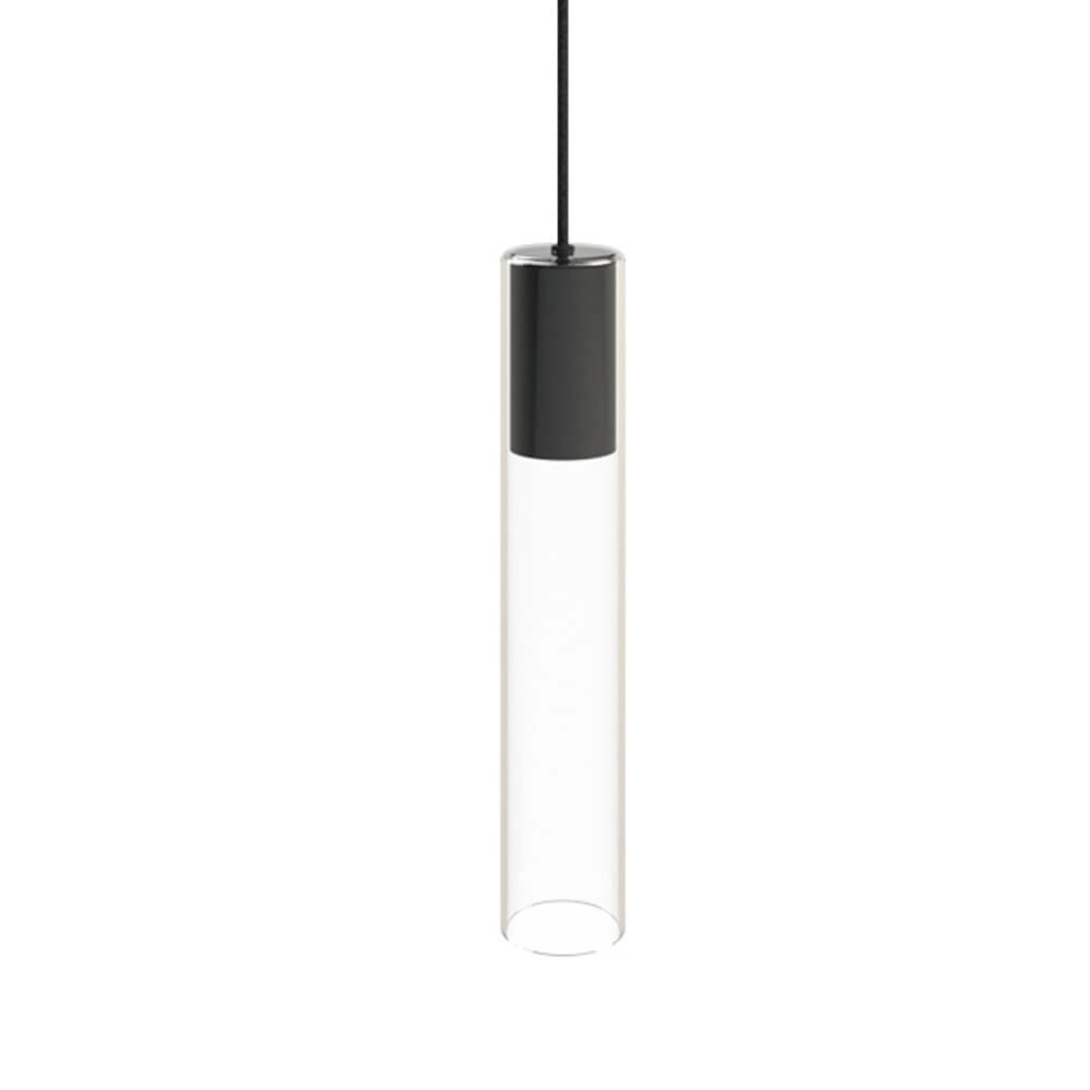 Glass hanging lamp Cylinder black