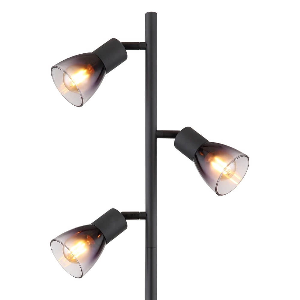 Black floor lamp Satella 3-light Globo 9007371455935