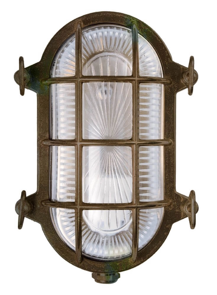 Brass wall lamp Tortuga transparent glass
