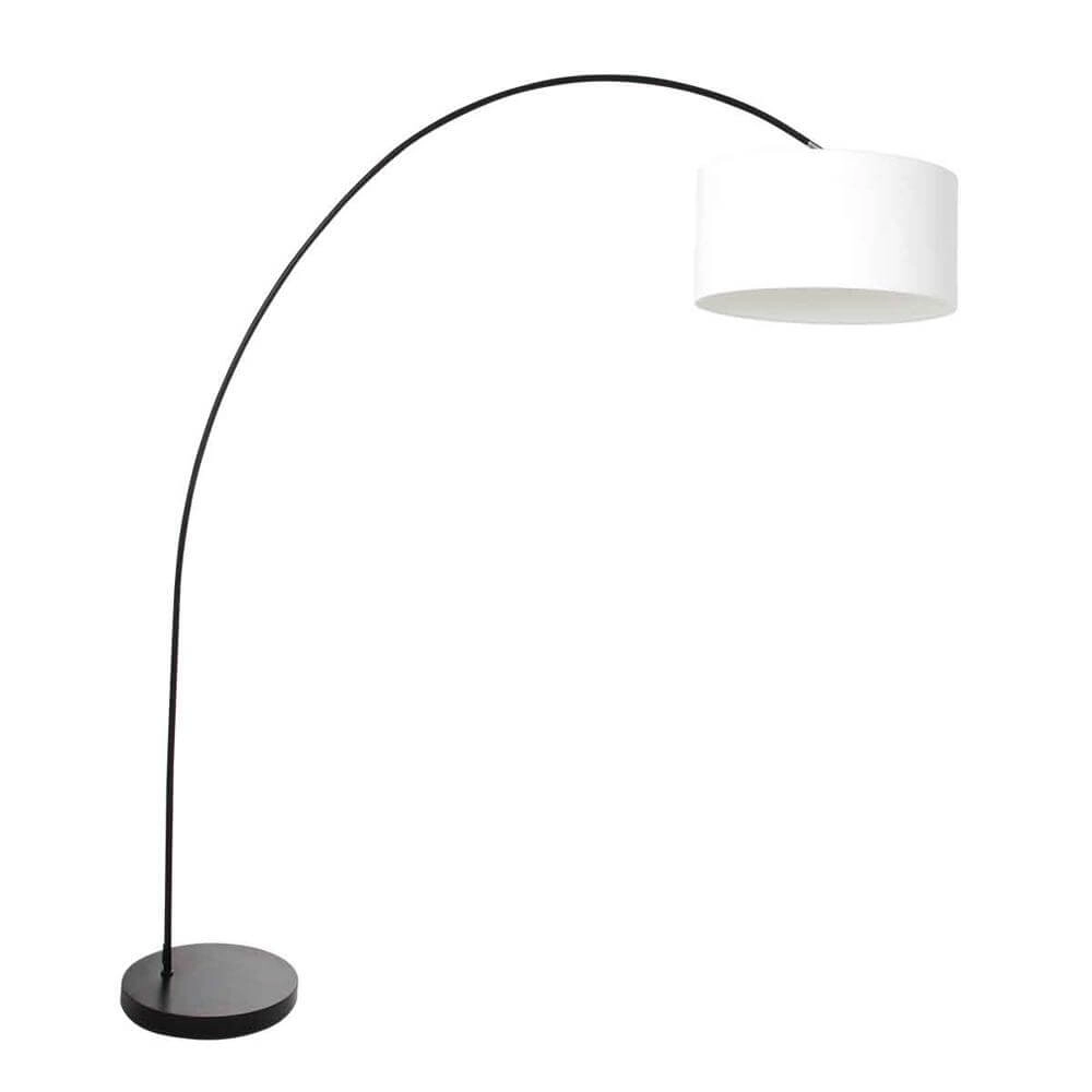 Arc lamp Solva black with white hood