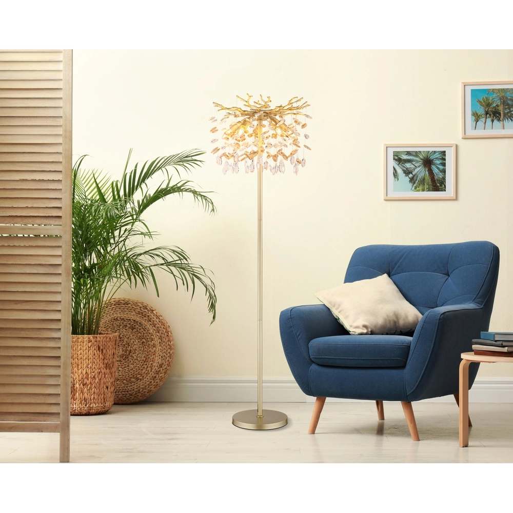 Floor lamp Queena gold Ø 46cm Globo 9007371533688