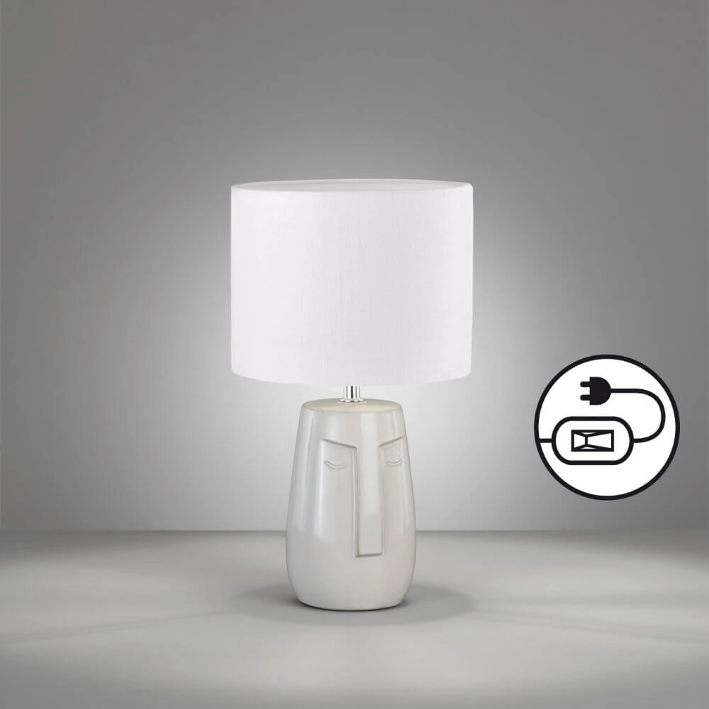 Table lamp Face Ø 22cm white Fischer & Honsel 4003694507158