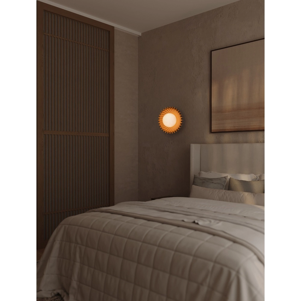 Wall lamp Petel caramel brown with white glass Lyora 5212017483973