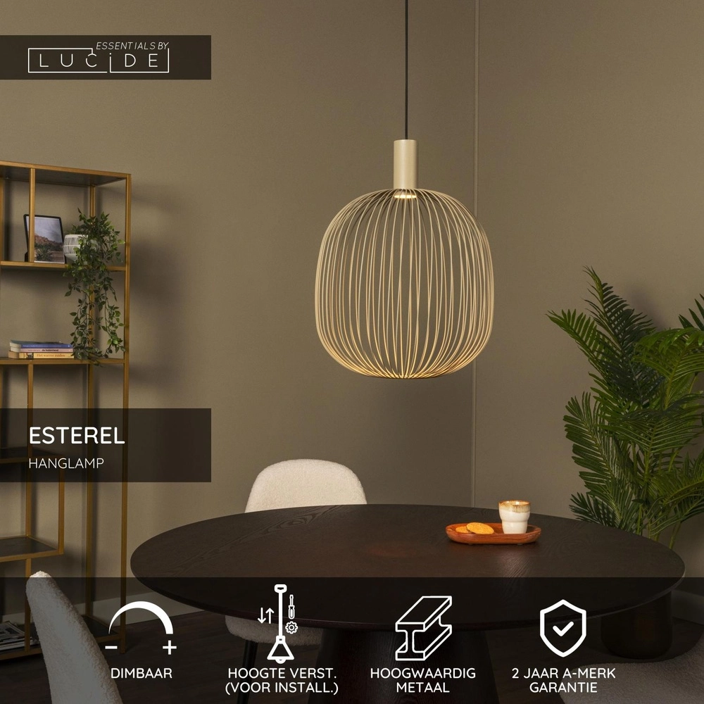 Pendant lamp Ø 40cm Esterel sand brown mini GU10 Lucide 5411212212320