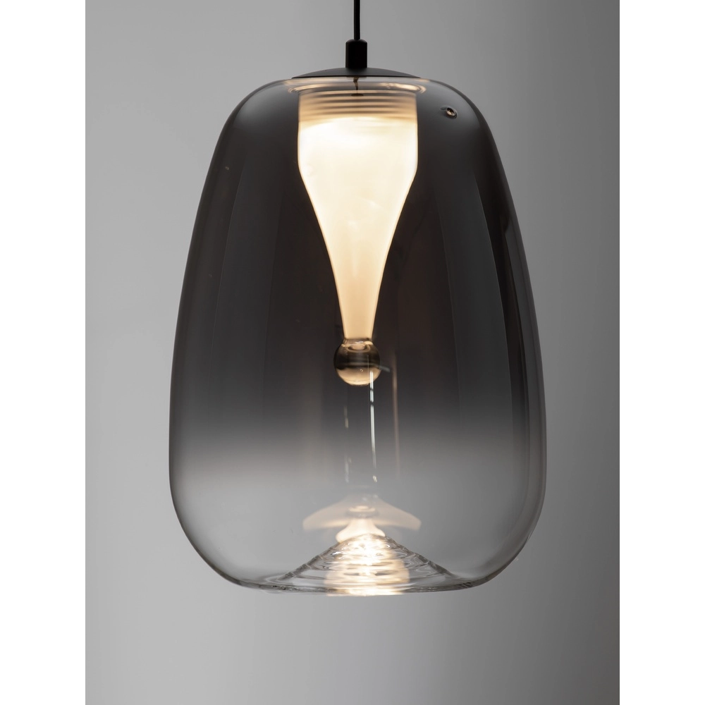 Design pendant lamp Oblo 1-light smoke glass