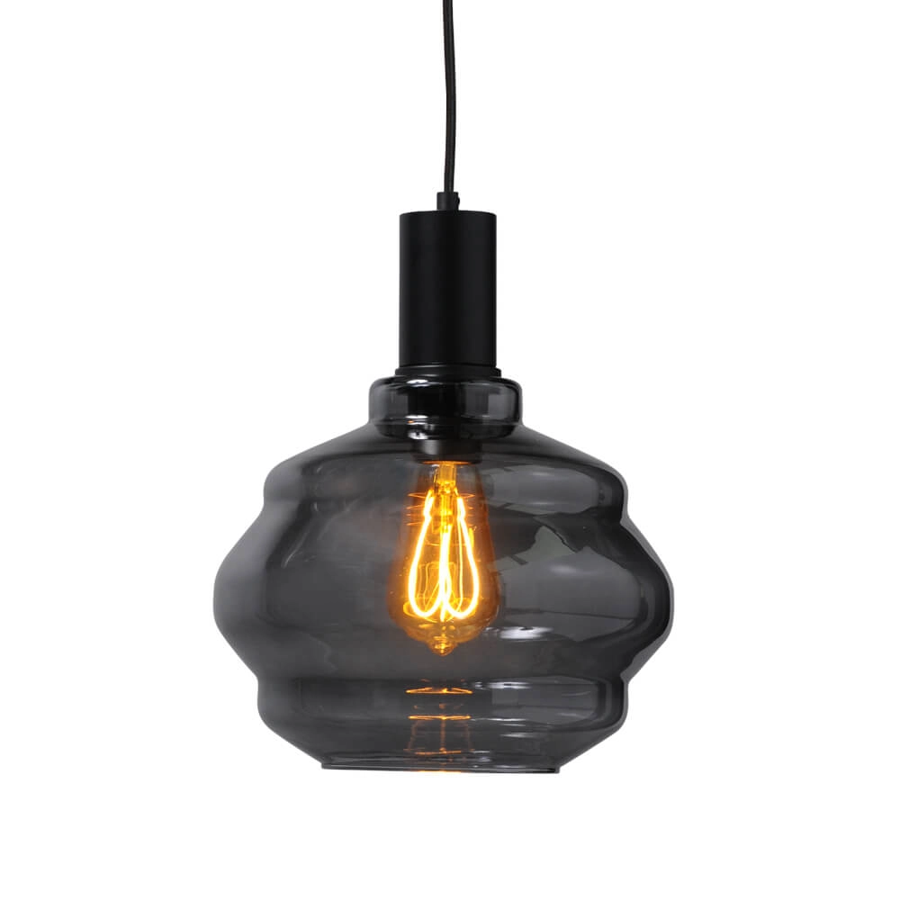 3-light hanging lamp - black - Porto with different glasses Masterlight 8718121270104