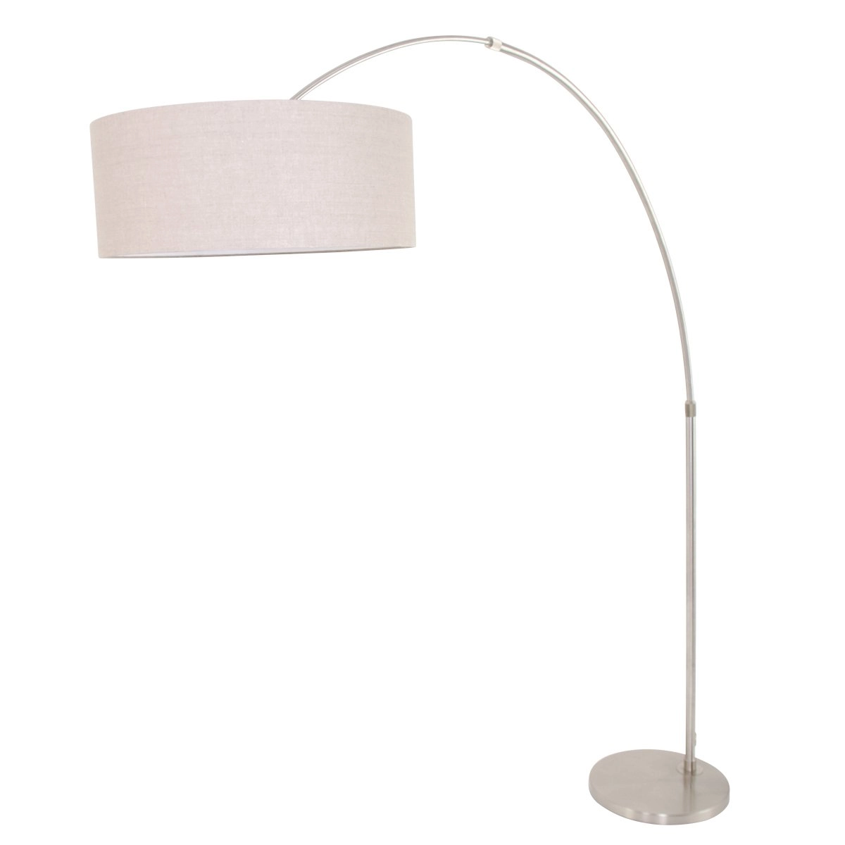 Arc lamp Gramineus 50 Stainless steel with leather brown hood