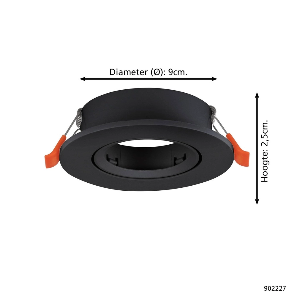 Recessed spotlight Barranco black Ø 9cm Eglo 9008606359073