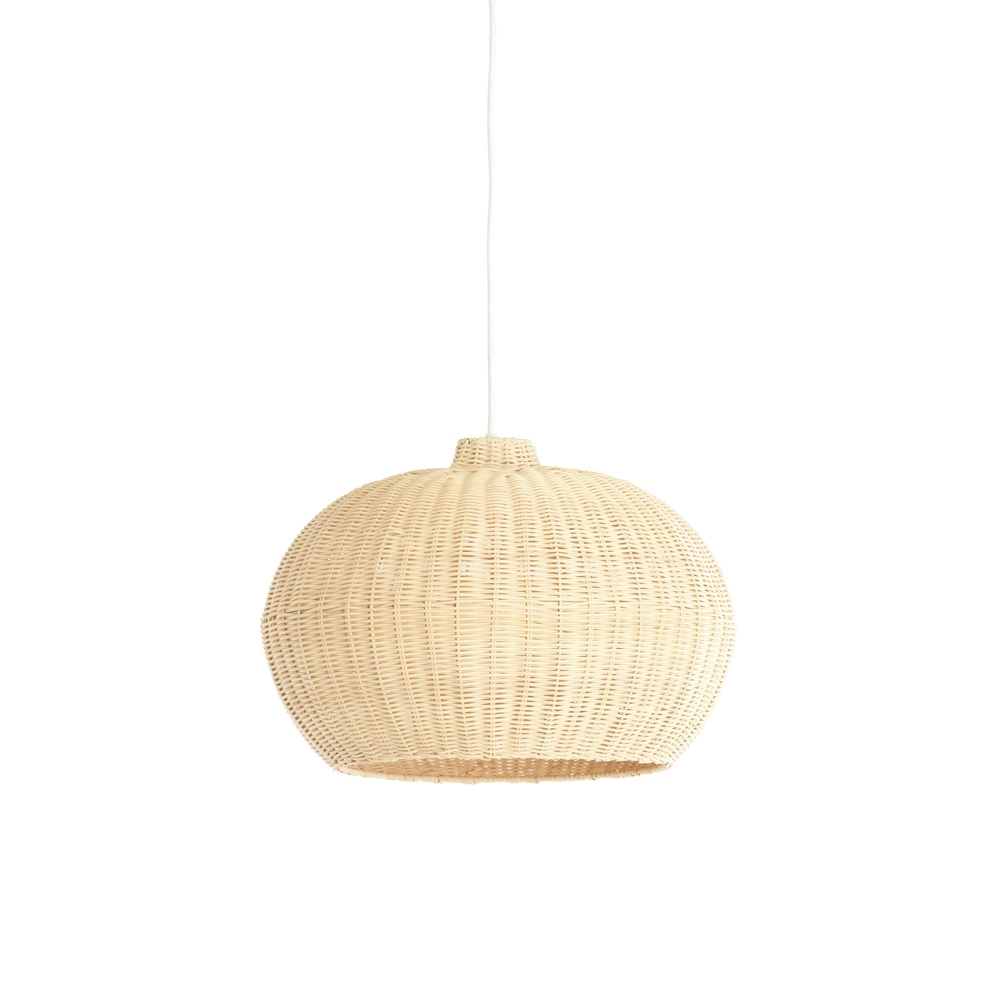 Rattan pendant lamp Melzor Ø 45cm - natural