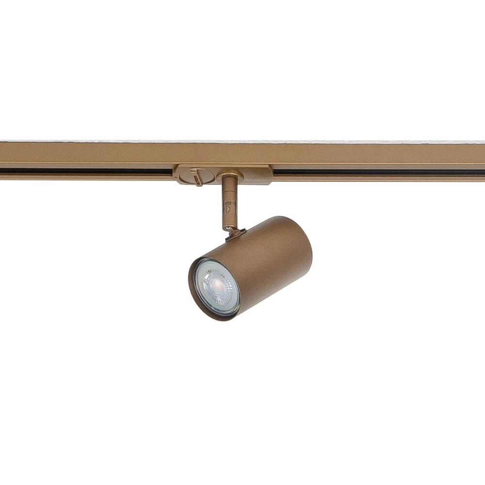 1-phase rail set 150cm Cilinder gold with 4 spots Highlight 8718379047237