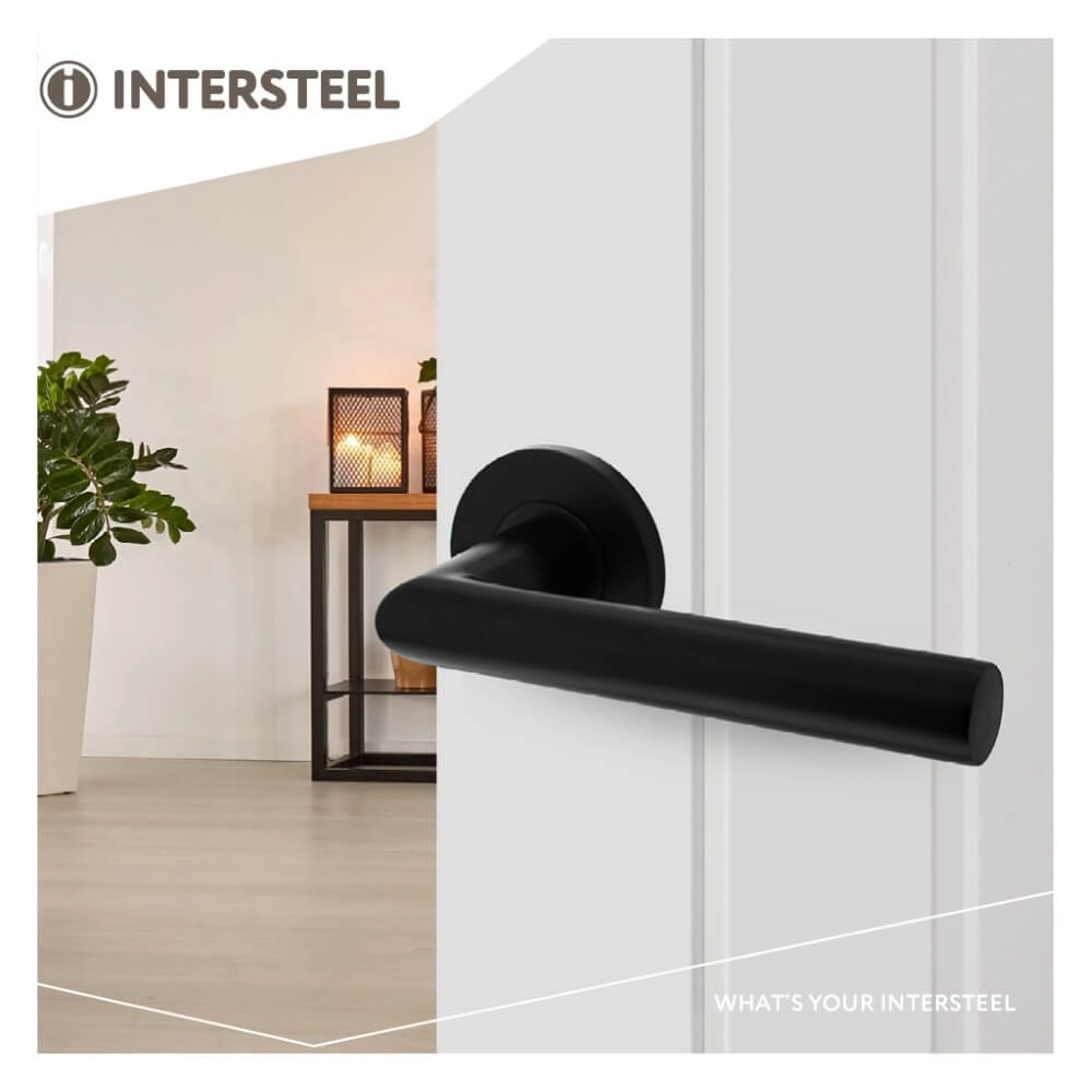 Tight door handle Hoek 90 Round Aluminum Black Intersteel 8714186492178