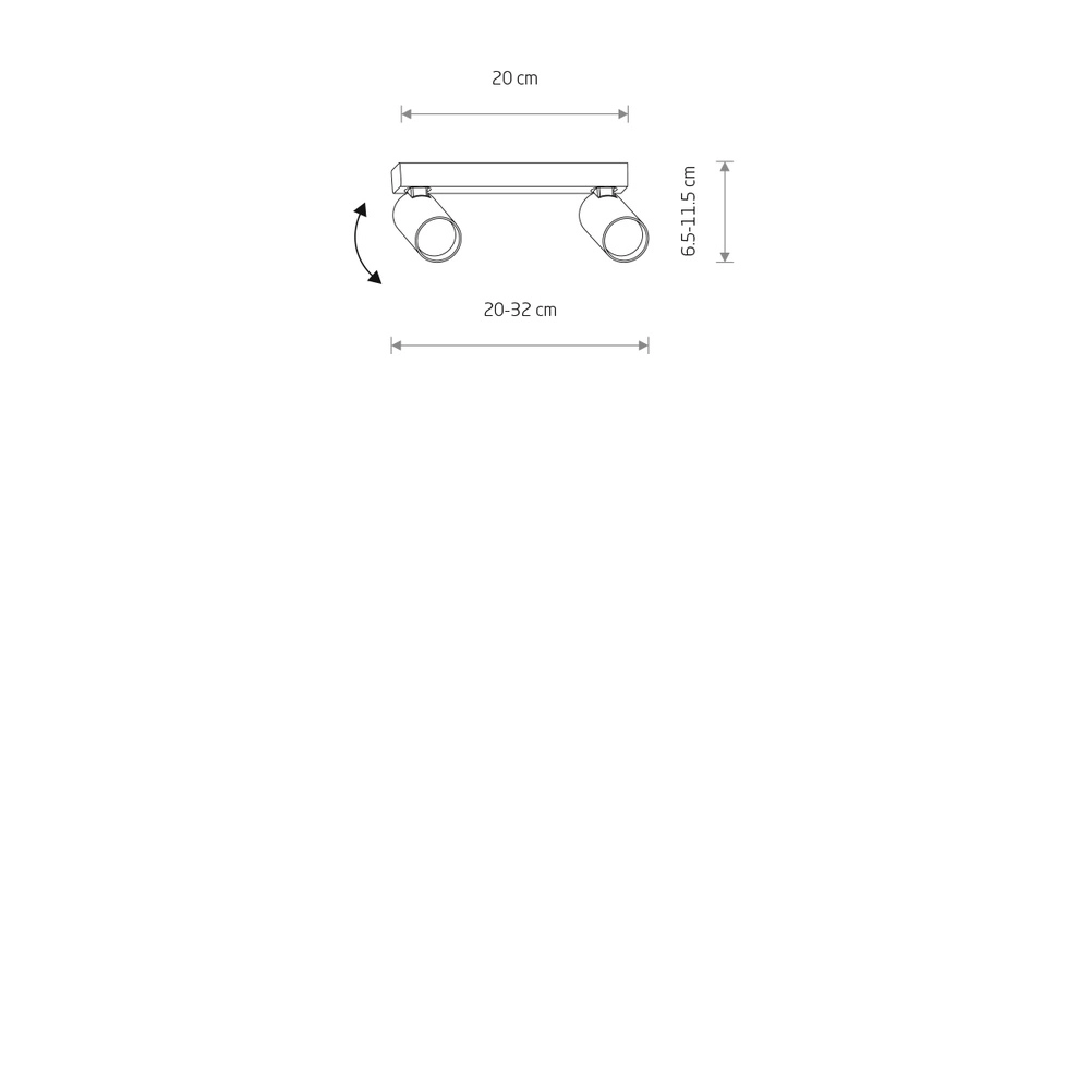 Surface-mounted spot 2x GU10 Fourty Black Lyora 5903139107372