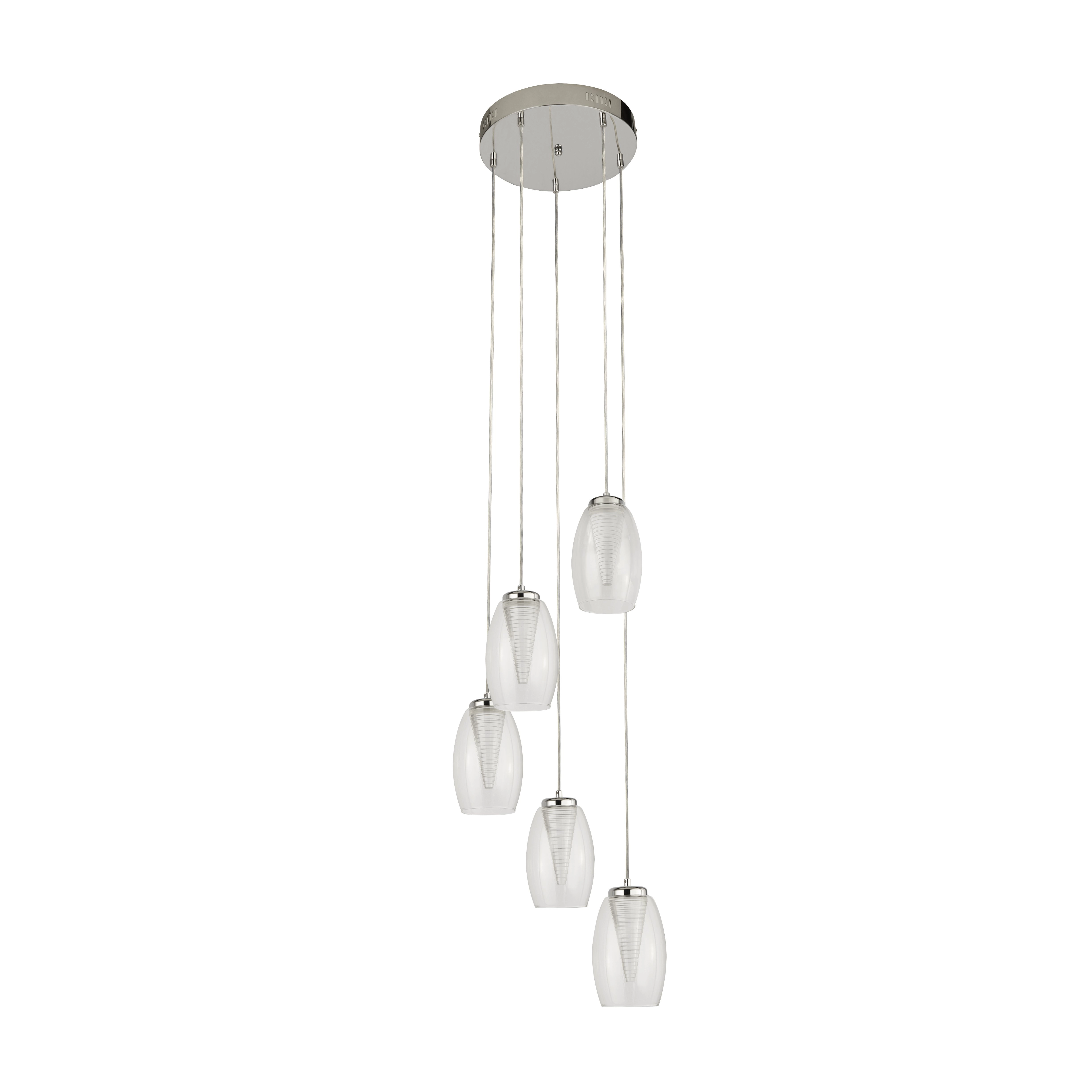 5-light vide pendant lamp Cyclone grey