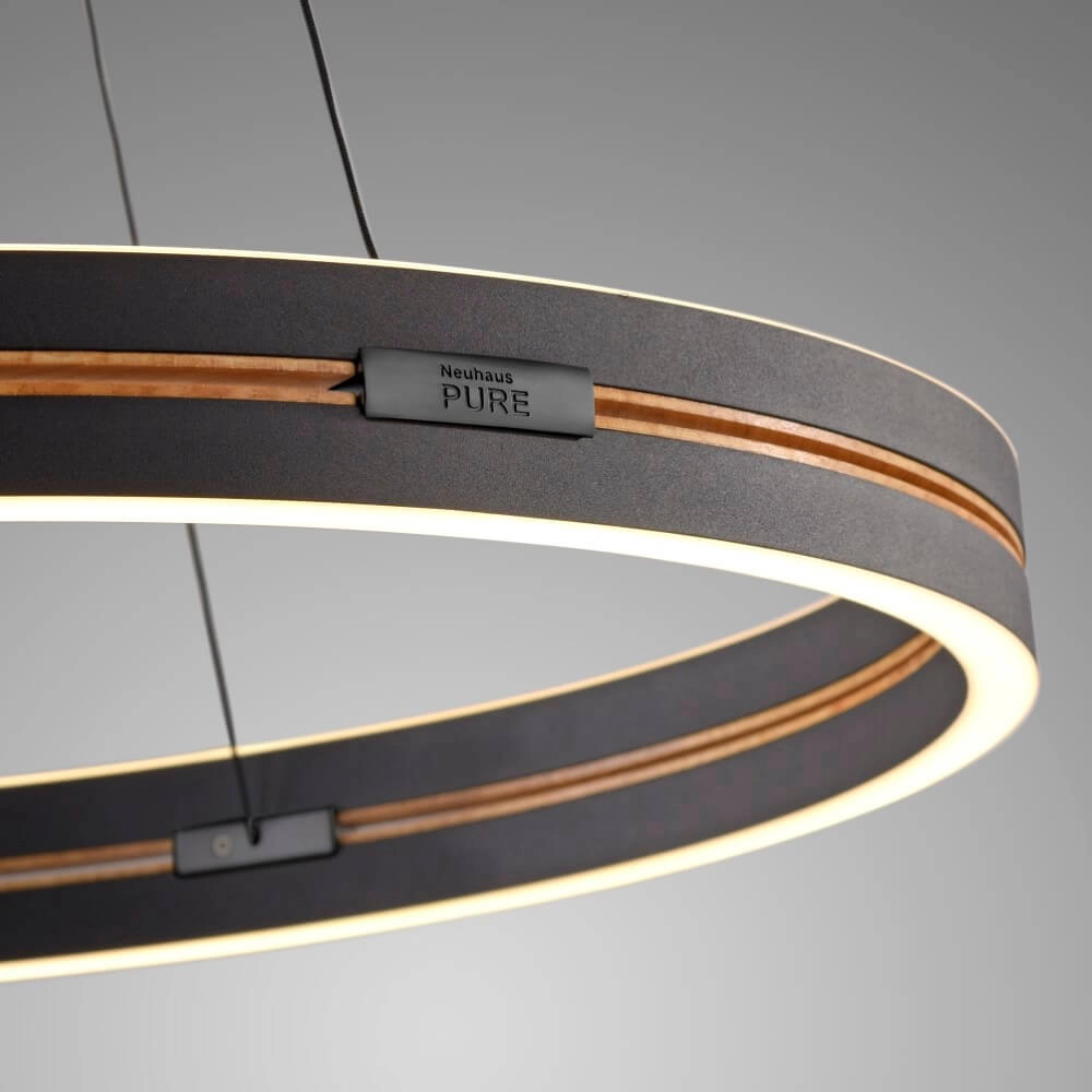 Sleek hanging lamp Pure E-Loop black Paul Neuhaus 4012248386224