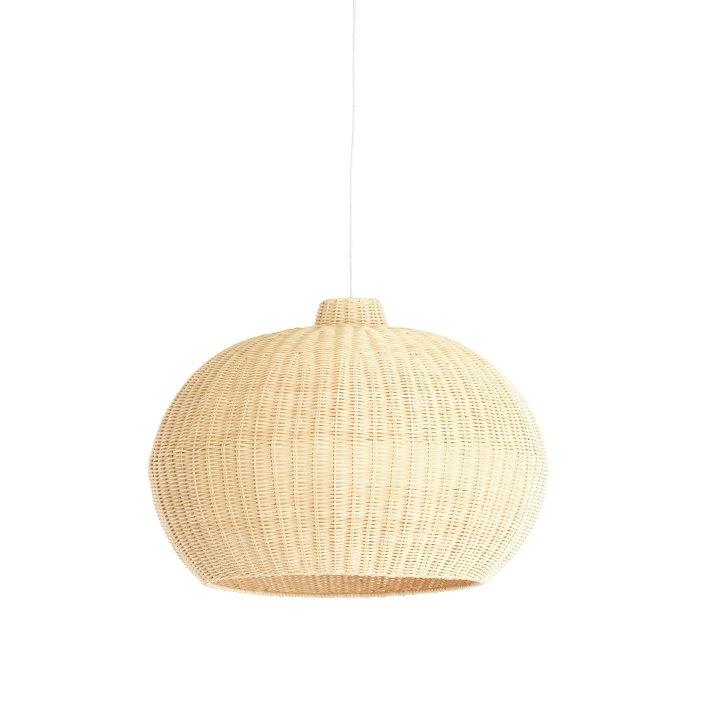Rattan pendant lamp Melzor Ø 55cm - natural