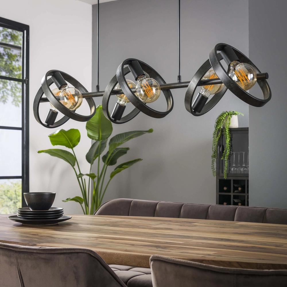 Rings pendant light dining table Hover charcoal - Ø 26cm Lyora 8716803513365