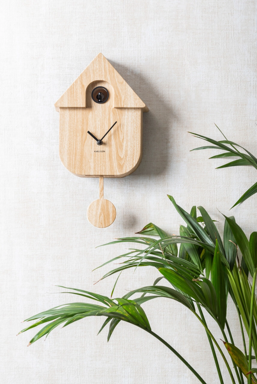 Wall Clock Modern Cuckoo wood Karlsson 8714302734199