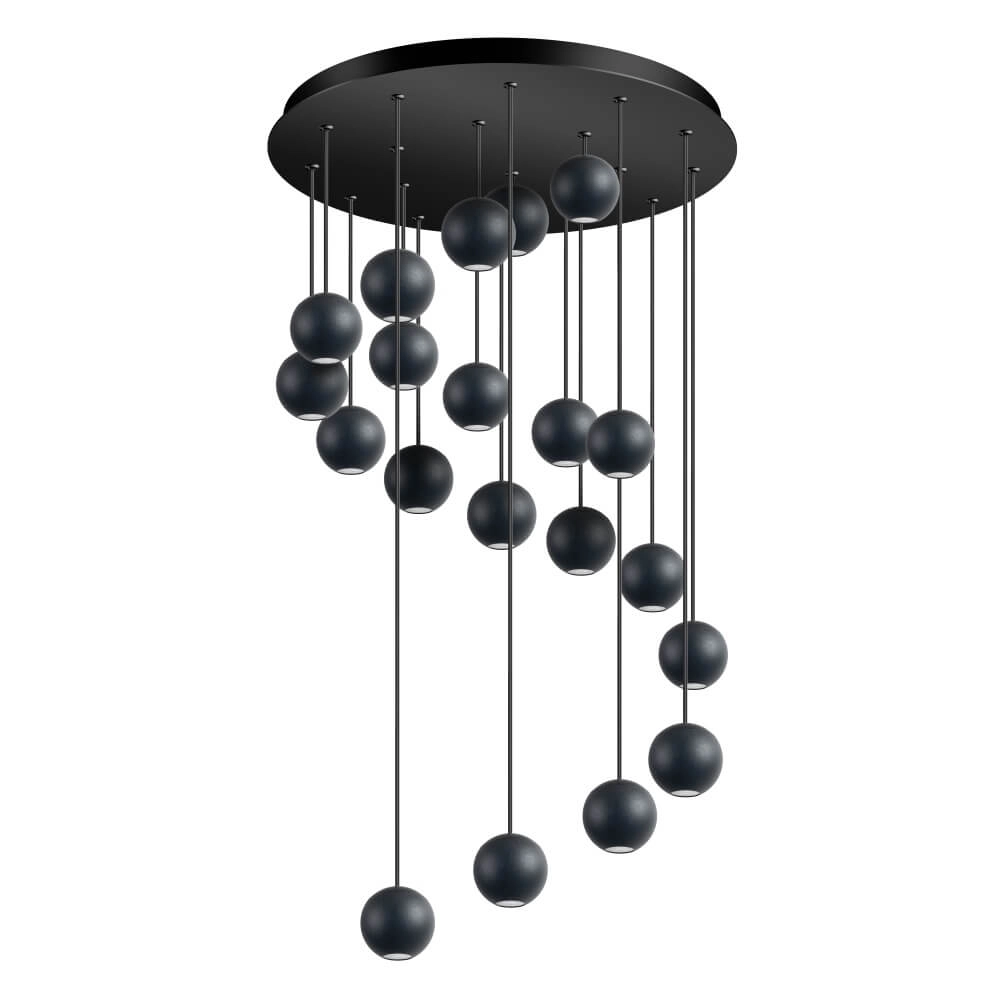 Design pendant lamp Grace 20-light black ETH 8720195309123