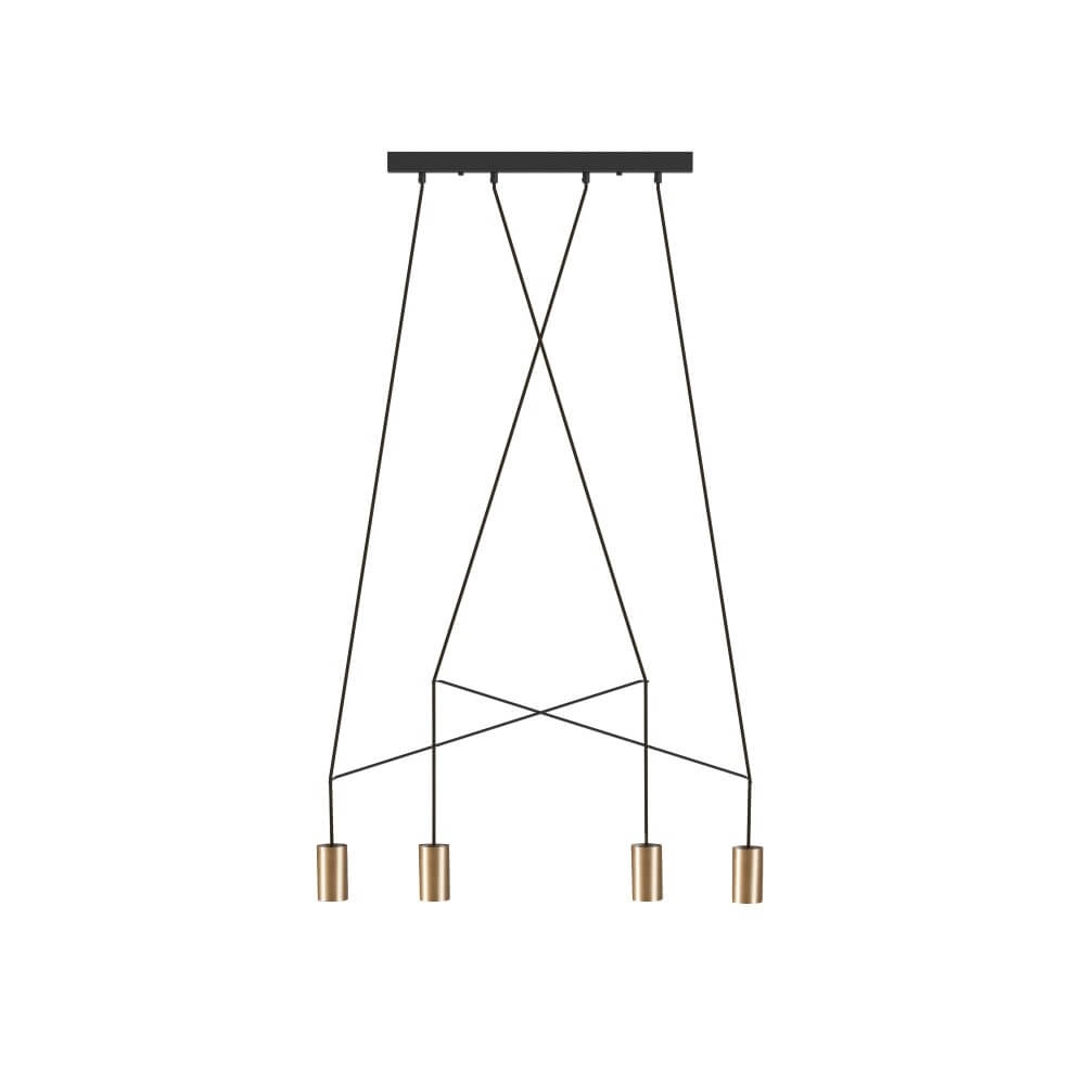 4-light hanging lamp Imbria black with gold