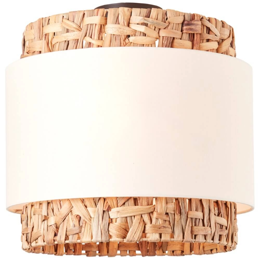 Ceiling lamp Waterlilly Rattan with white fabric