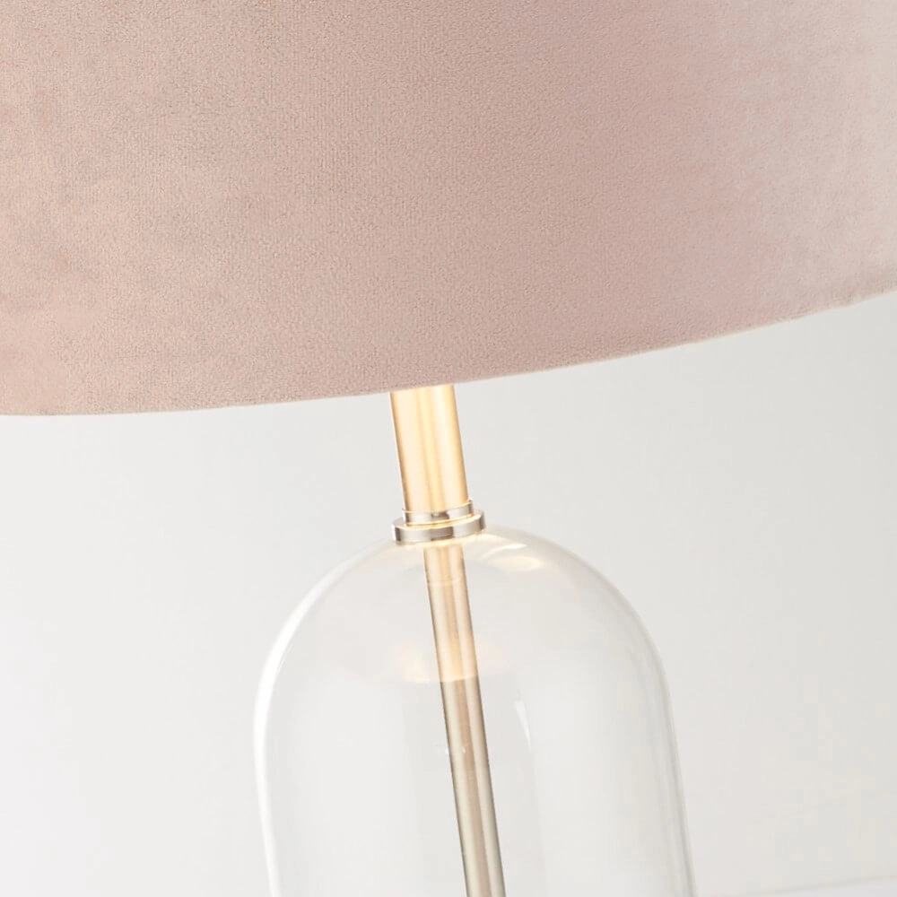 Table lamp Oxford with pink hood Searchlight 5053423256900