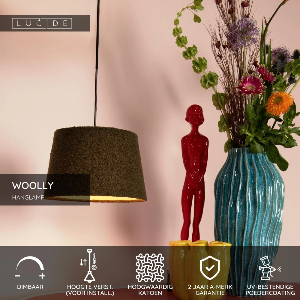 Pendant lamp Woolly Green Lucide 5411212105820