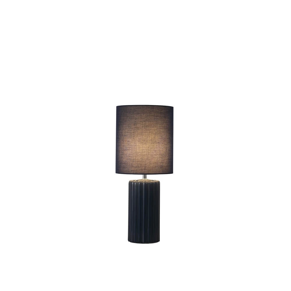 Blue table lamp Groove ceramic