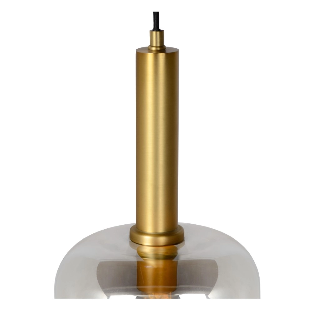 Design pendant lamp Joanet Ø 22cm gold and smoke glass Lucide 5411212451422