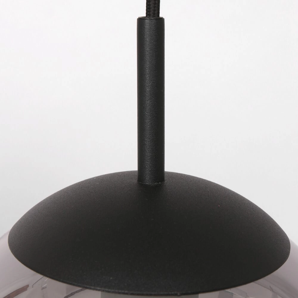 6-light glass hanging lamp Bolique black with smoke glass Steinhauer 8712746166422