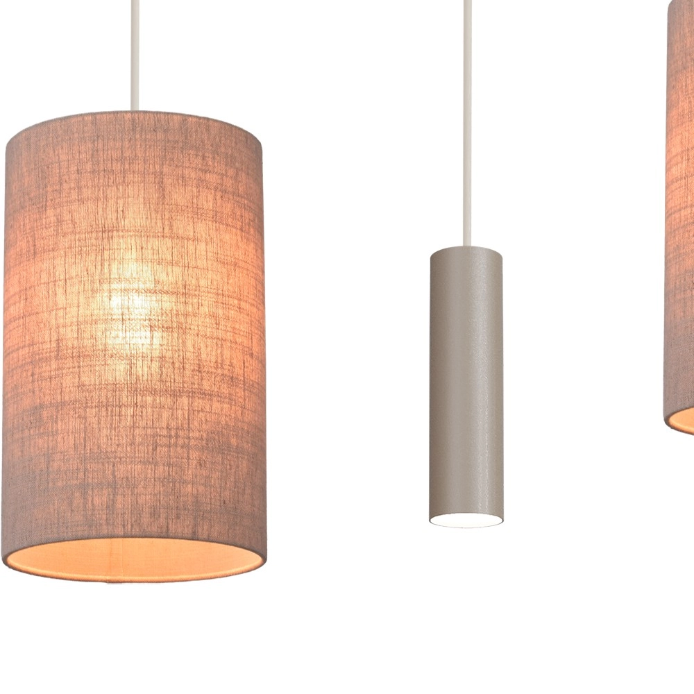6-light pendant lamp Lisbourg beige terra with beige grey shade Masterlight