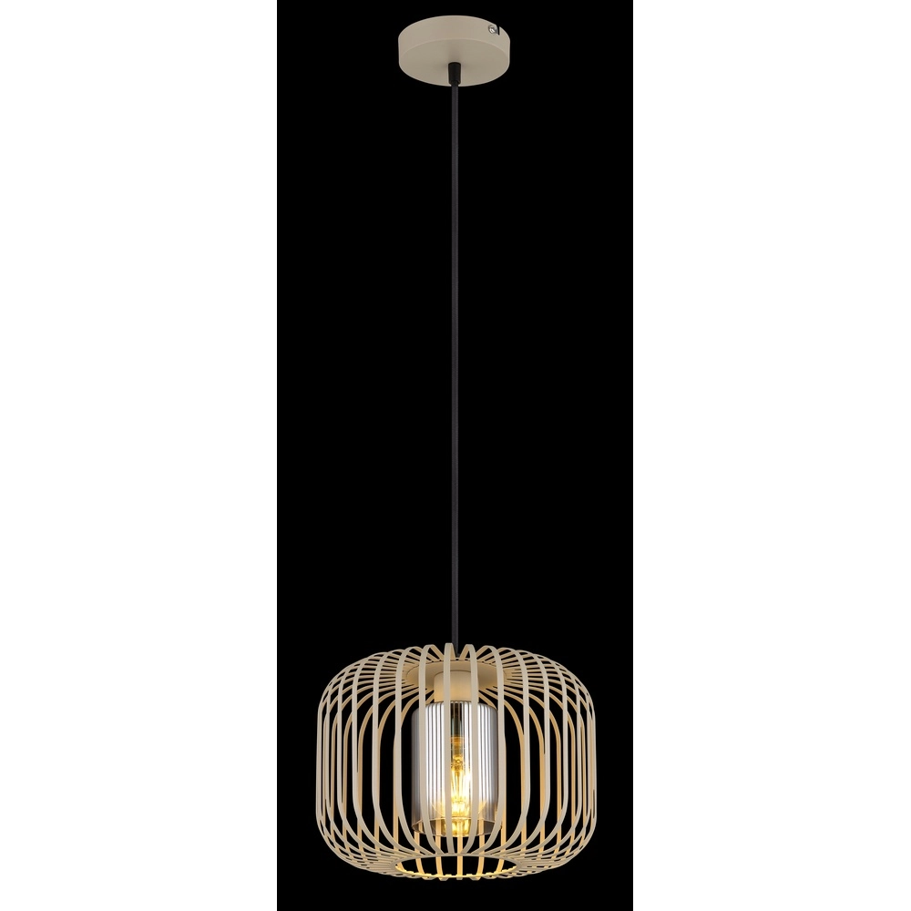 1-light pendant lamp Alfred sand brown Ø 28cm Globo 9007371528615