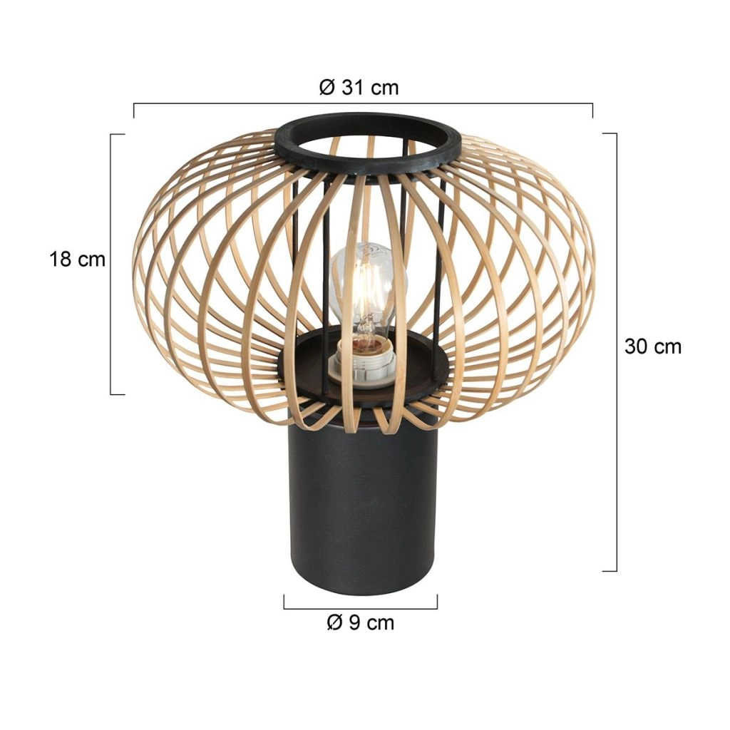 Table lamp Silva with bamboo shade Ø31cm Steinhauer 8712746182934