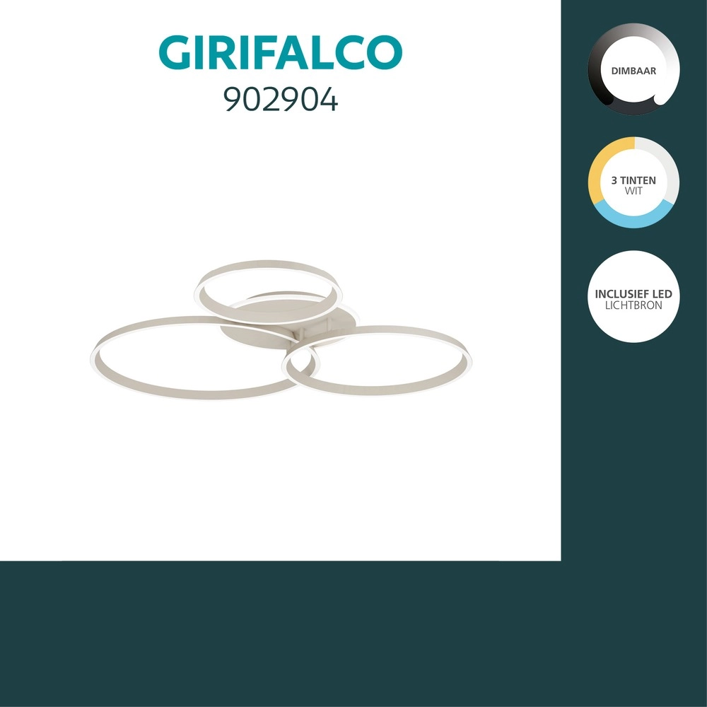 Modern ceiling lamp Girifalco sand brown 96 x 84cm