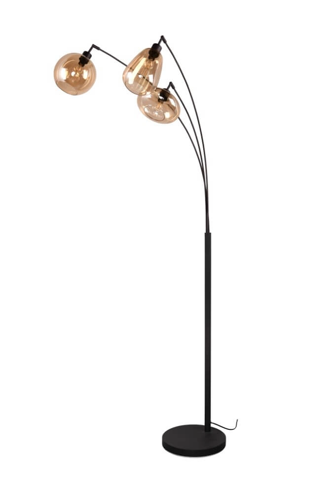 3-light floor lamp Lumina with amber glass Trio 4017807597097