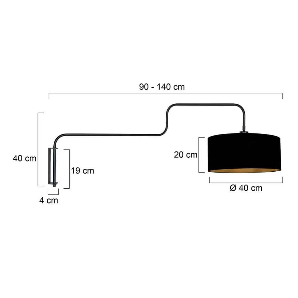 Wall lamp Bloeba black Steinhauer 8712746177046