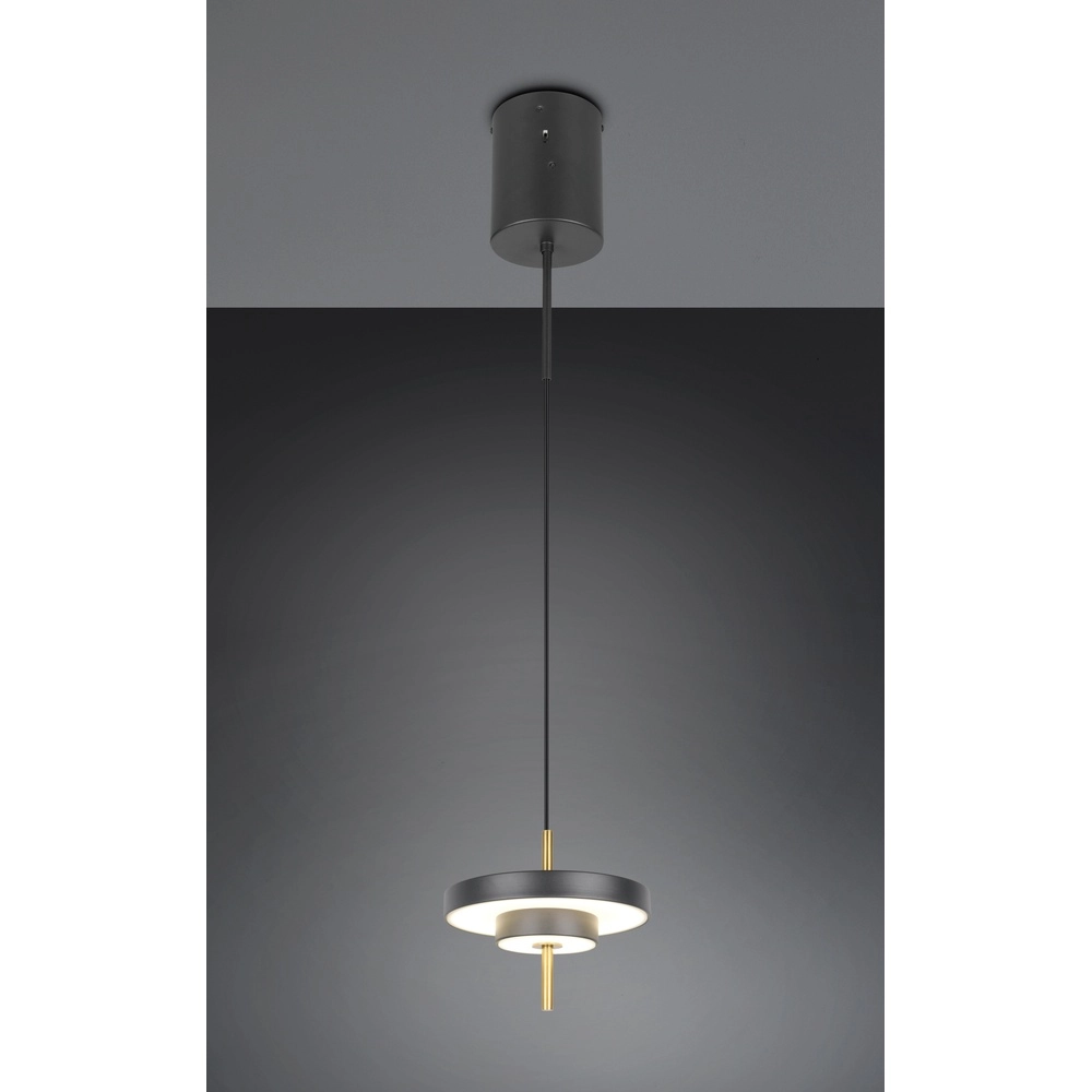 Design pendant lamp Keaton black with gold Ø 20cm Trio 4017807653304