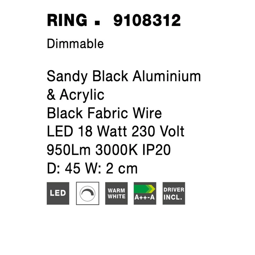 Floor lamp Ring black Ø 45cm Lyora 5212017428134