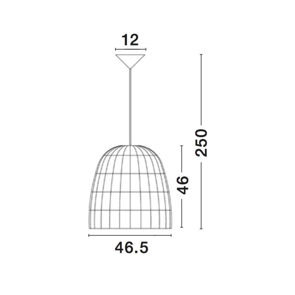 Grey pendant lamp Destin rattan Ø 46.5cm Lyora 5212017416667