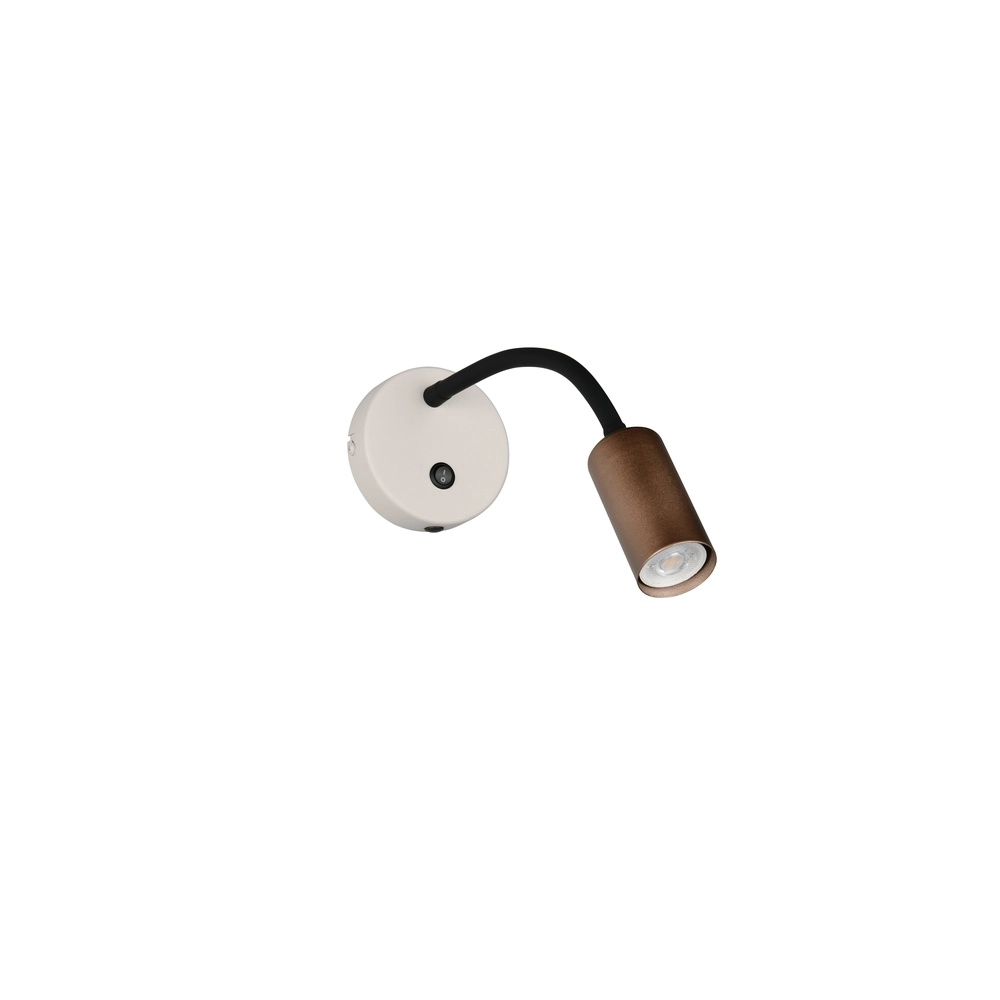 Wall light Taryn mocha brown with switch Trio 4017807685695
