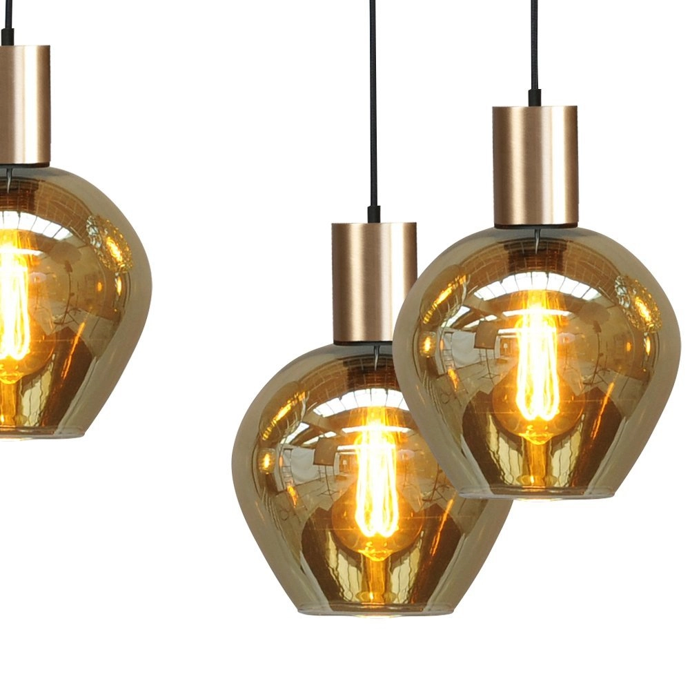 Black hanging lamp with gold Bounty 6-light round glass Masterlight 8718121247892