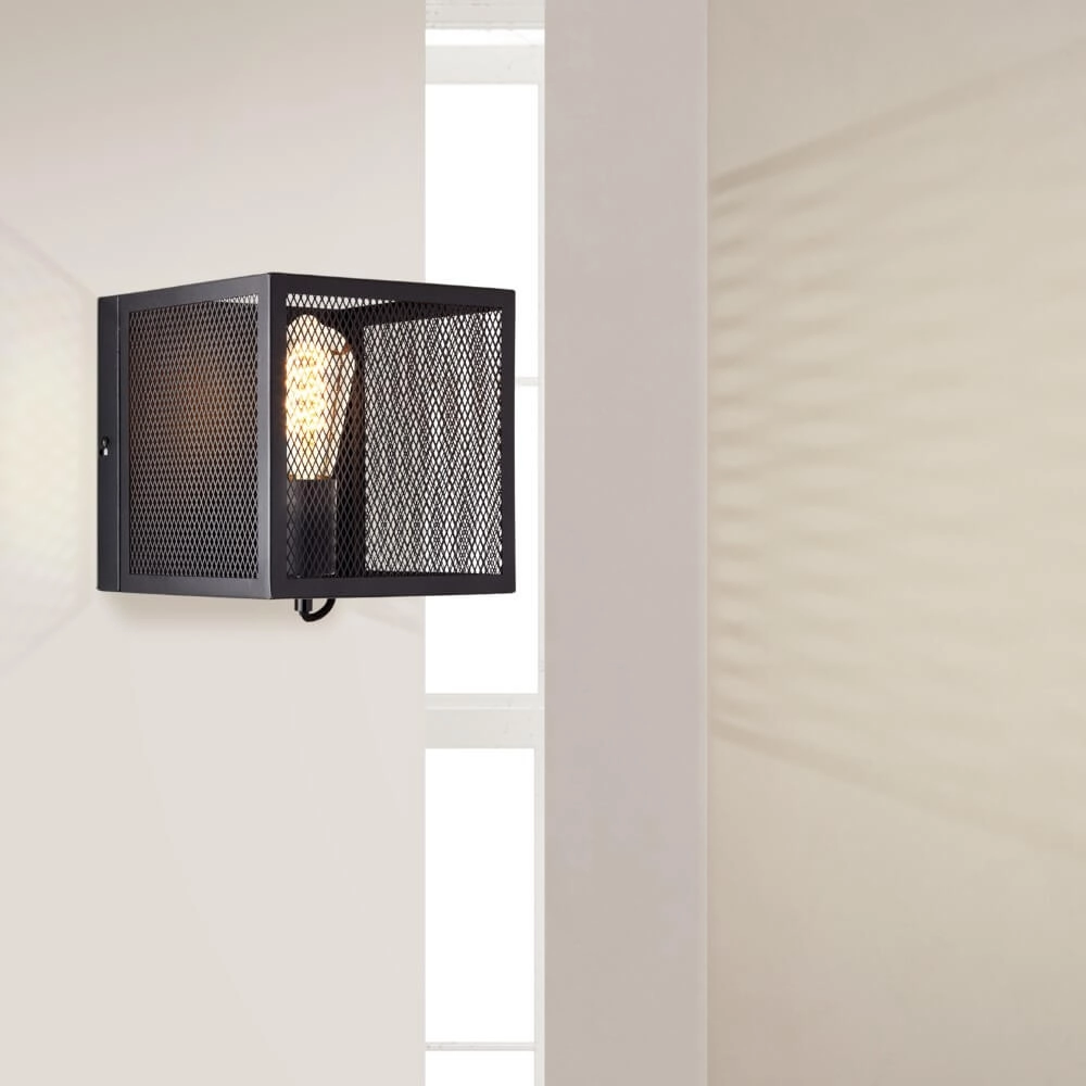 Square wall lamp Maze black Brilliant 4004353409493
