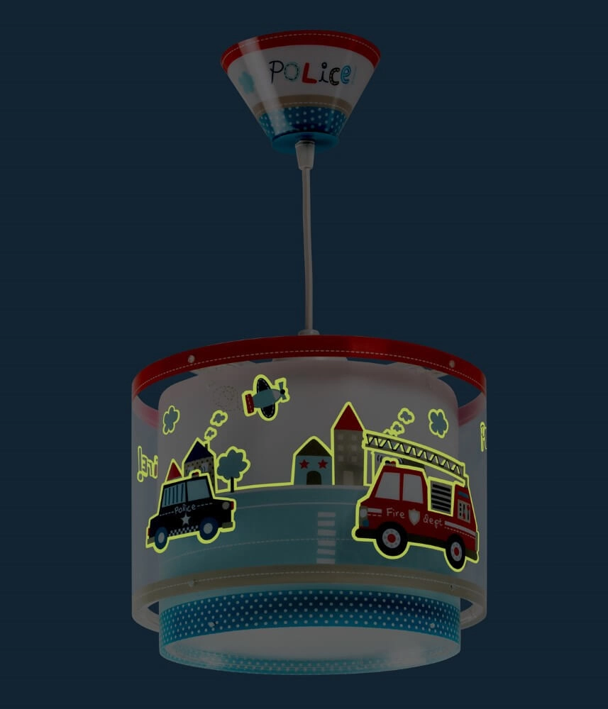 Children's room pendant lamp Police red with blue Dalber 8420406002712