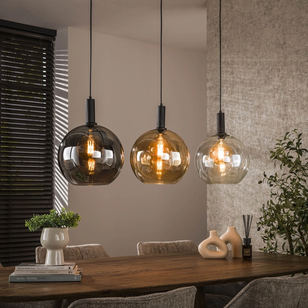 Glass pendant lamp Sfera 3x Ø 30cm - coloured glass