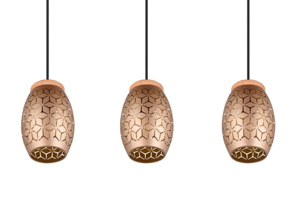 Brown hanging lamp Bidar 3-light Trio 4017807579031