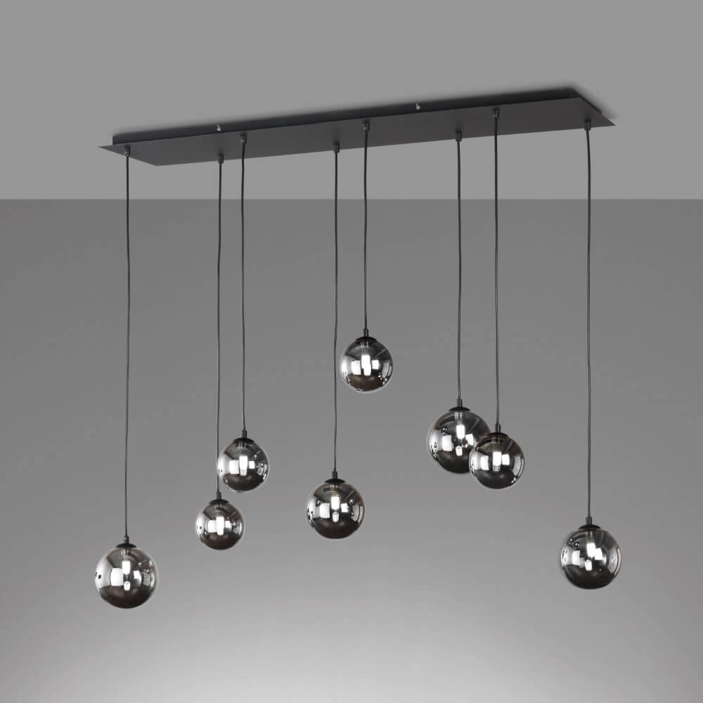 8-light hanging lamp Bala black Fischer & Honsel 4003694609838