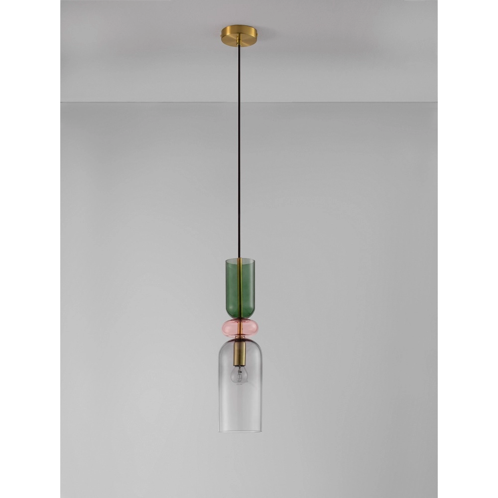 Colored pendant lamp Murano light grey Lyora 5212017434210