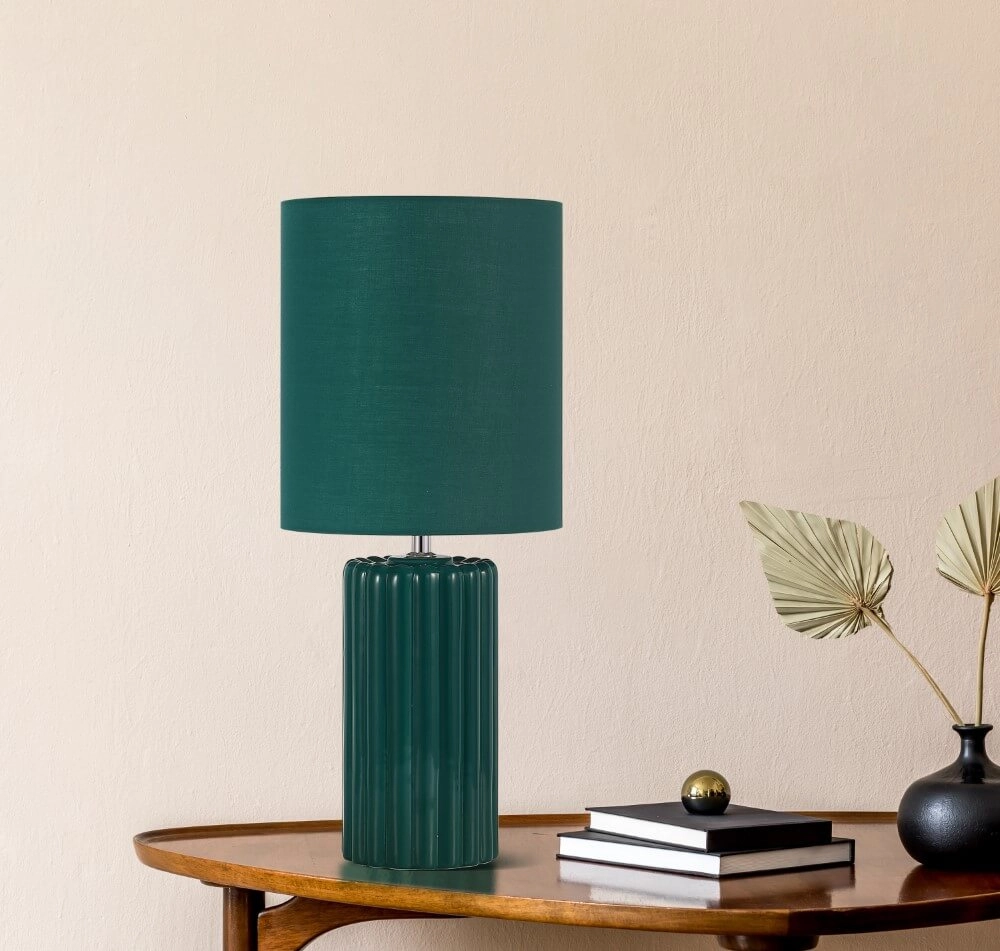 Green table lamp Groove ceramic Searchlight 5053423274058