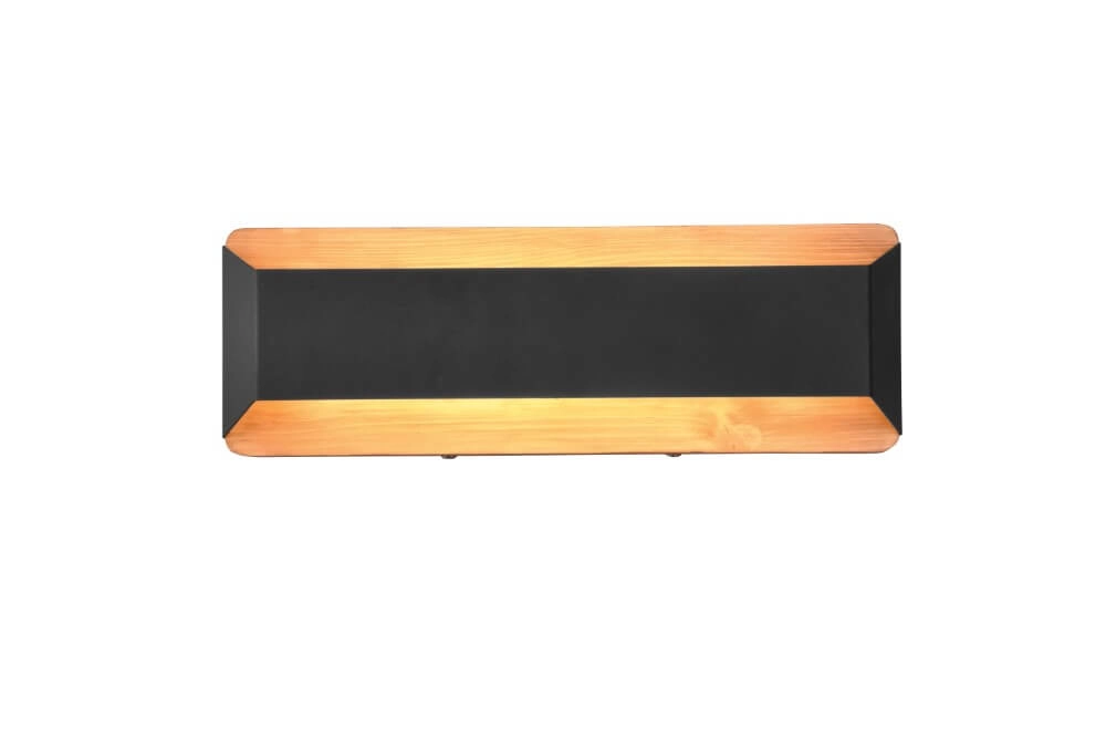 Wall lamp Arino 35cm black with wood brown Trio 4017807502787