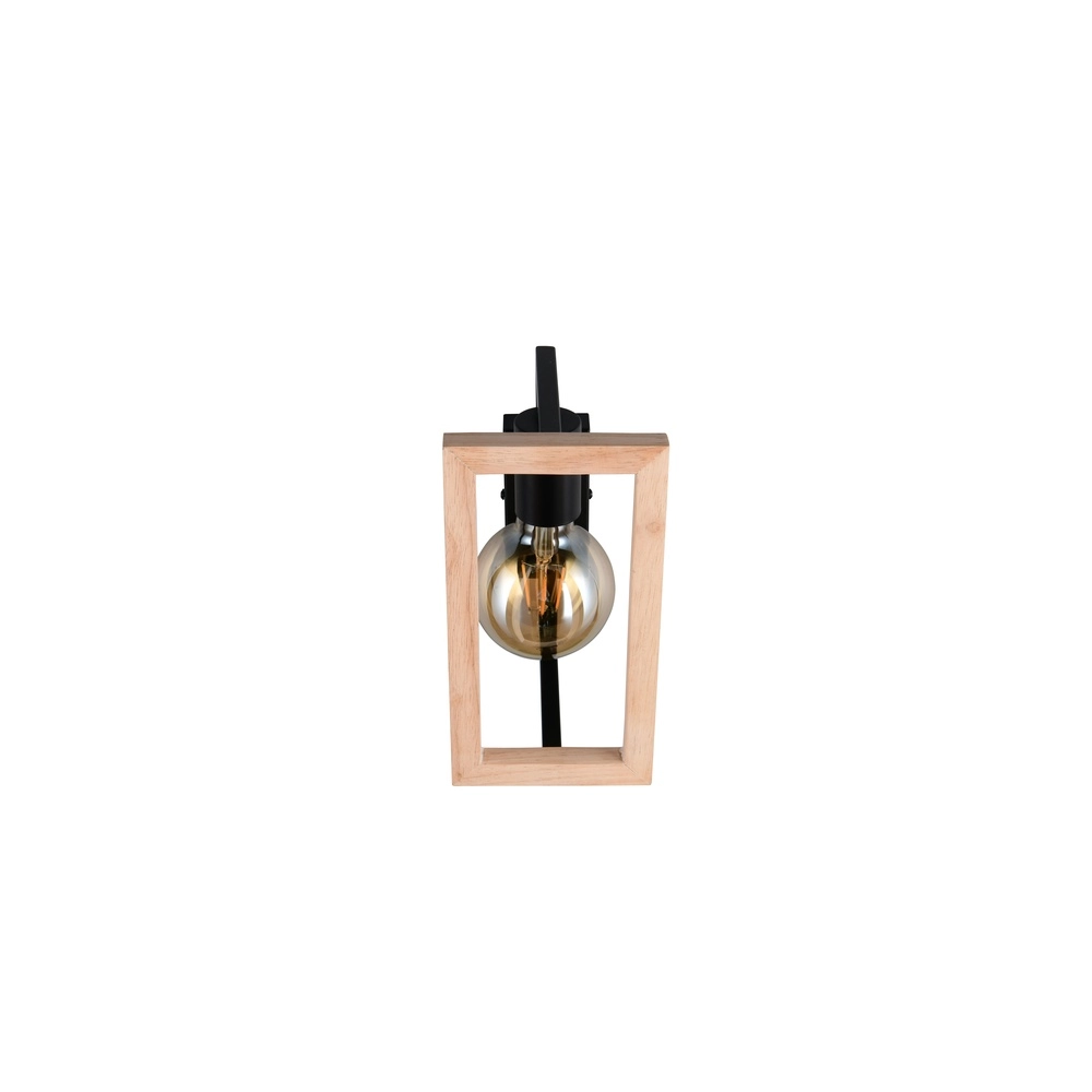 Design wall lamp Bano black with wood Trio 4017807670899