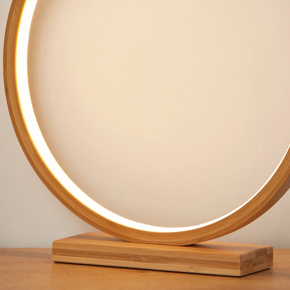 Round table lamp Malibu wood Searchlight 5053423311456